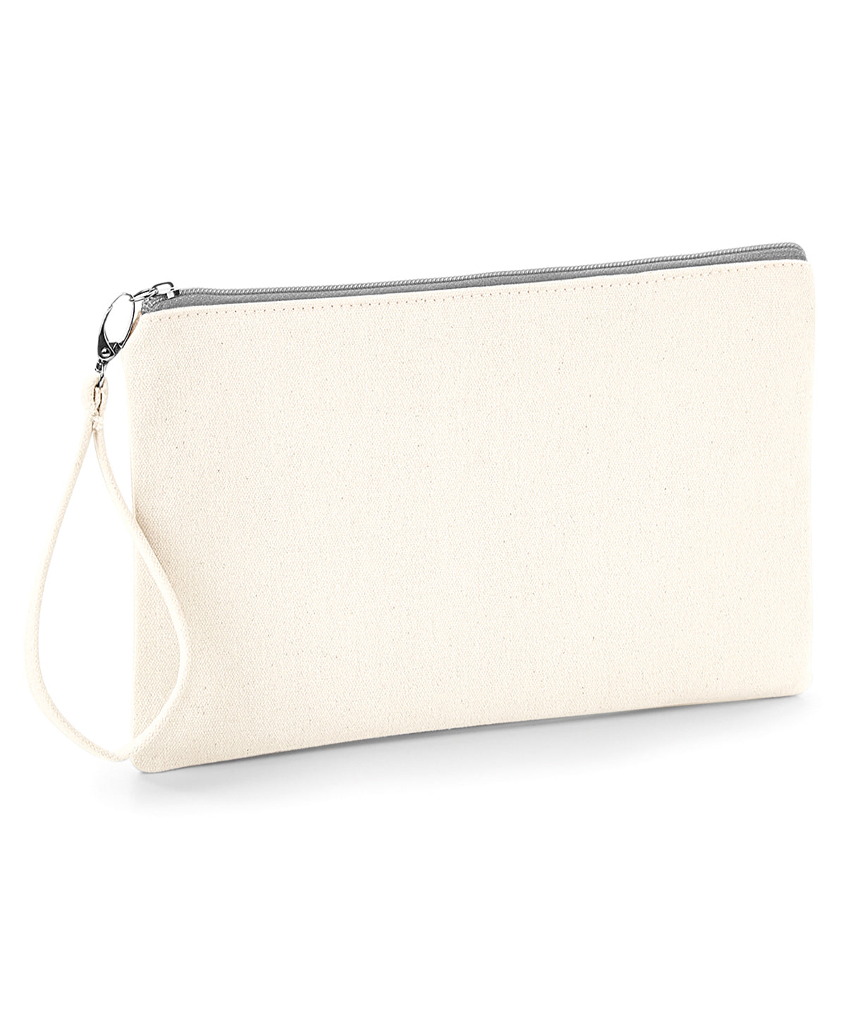 Westford Mill Canvas wristlet pouch Natural/Light Grey