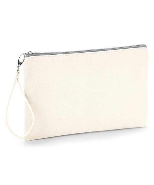 Westford Mill Canvas wristlet pouch Natural/Light Grey