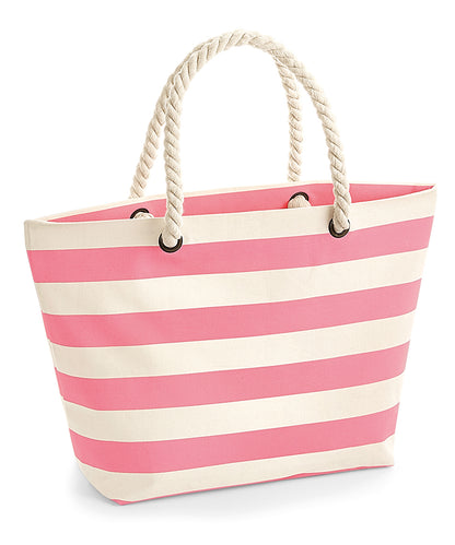 Westford Mill Nautical beach bag Natural/Pink