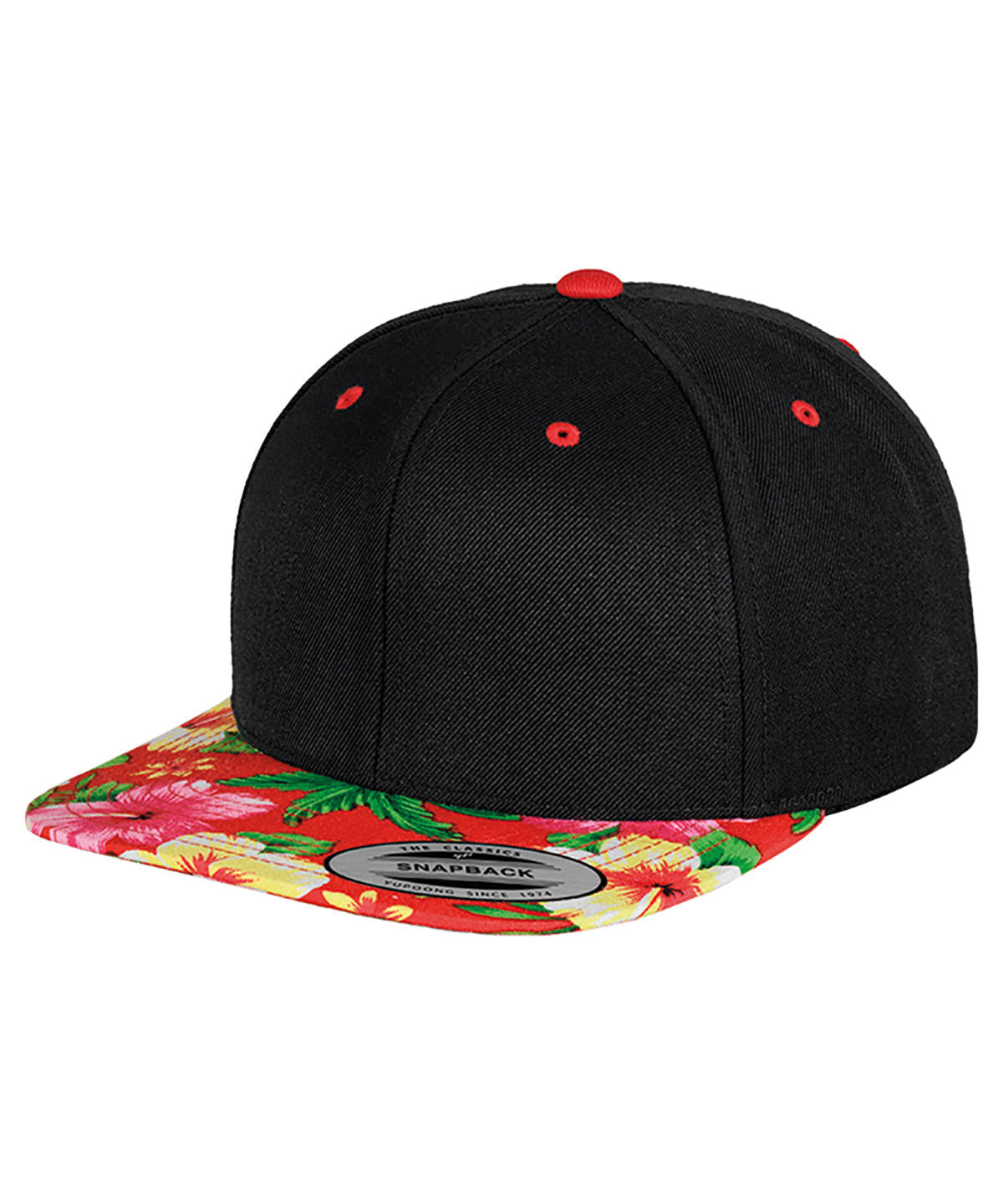 Flexfit / Yupoong Fashion print snapback (6089DESIGNER) Black/Floral Red