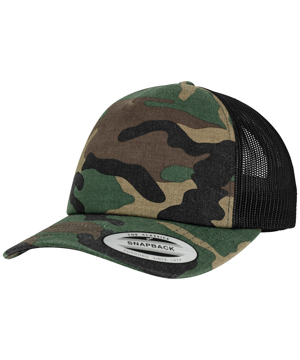 Flexfit / Yupoong Camo trucker cap (6606C) Wood Camo/Black