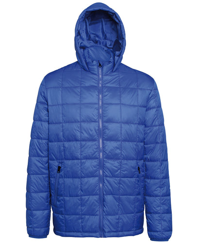 2786 Box quilt hooded jacket Royal