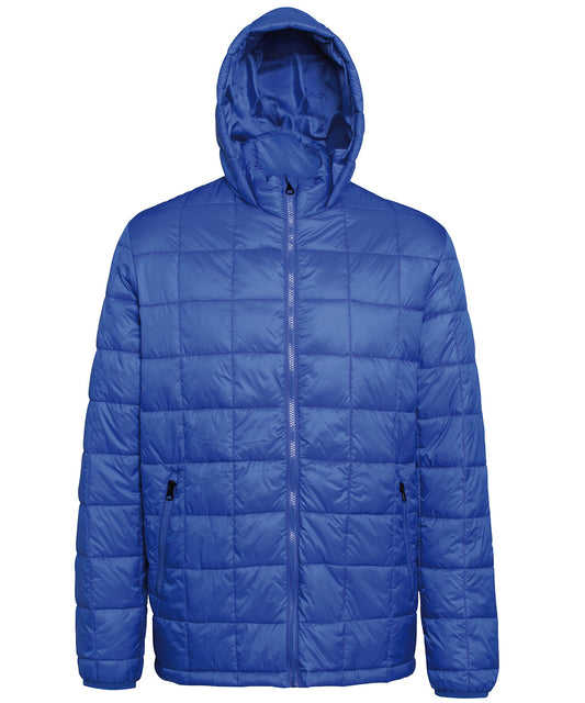 2786 Box quilt hooded jacket Royal