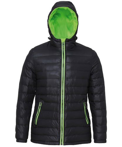 2786 Women's padded jacket Black/Lime