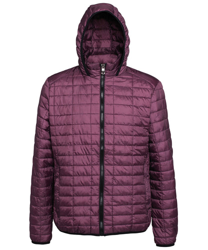 2786 Honeycomb hooded jacket Mulberry