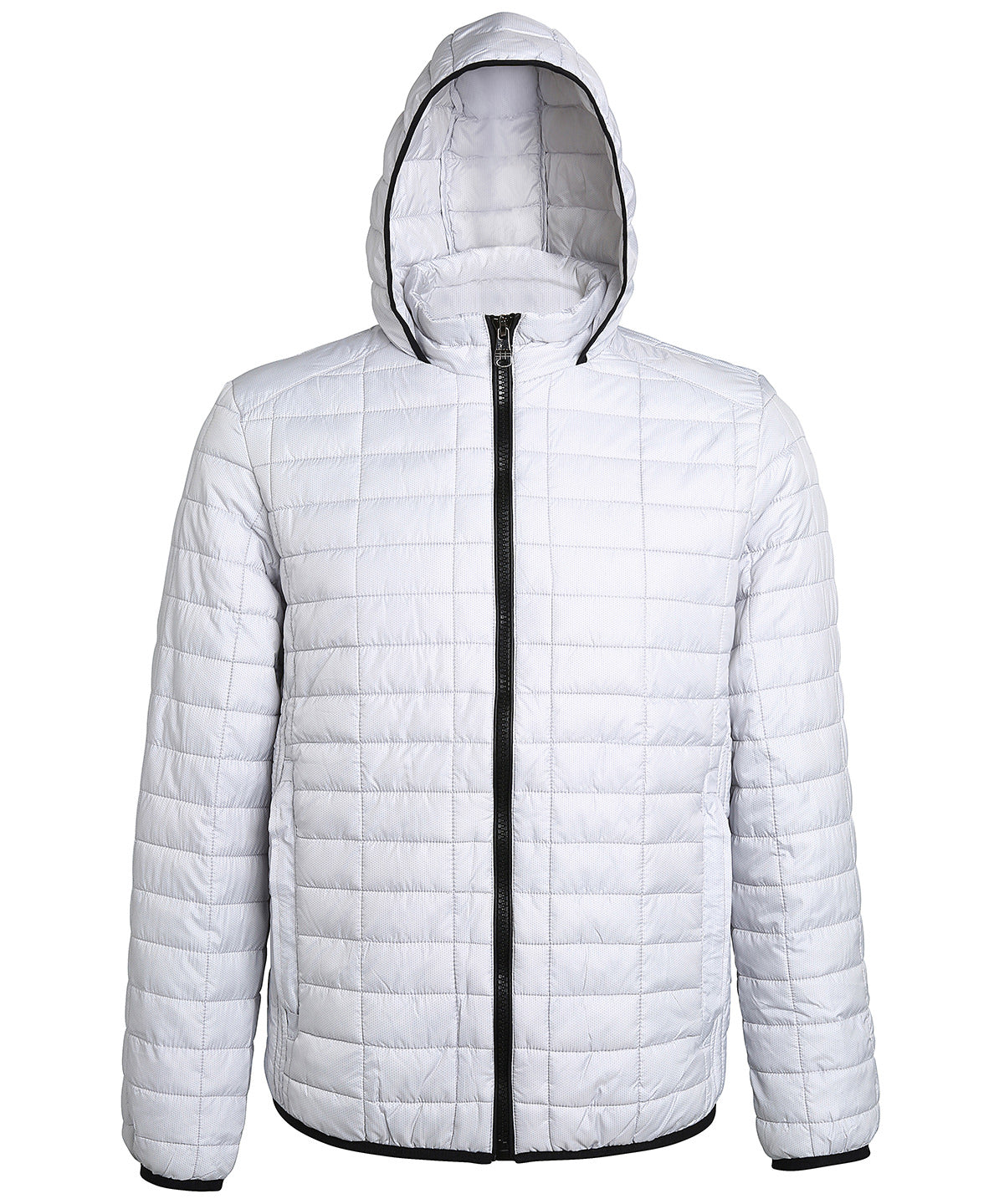 2786 Honeycomb hooded jacket White