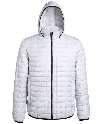 2786 Honeycomb hooded jacket White