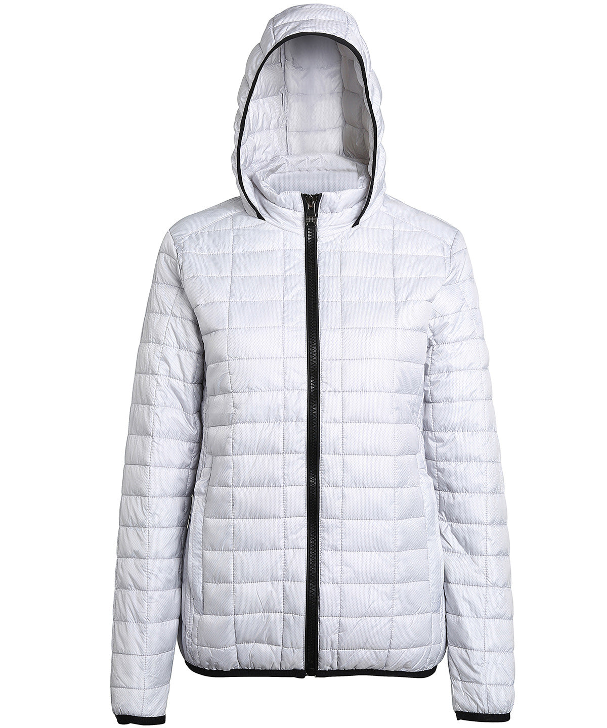 2786 Women's honeycomb hooded jacket White