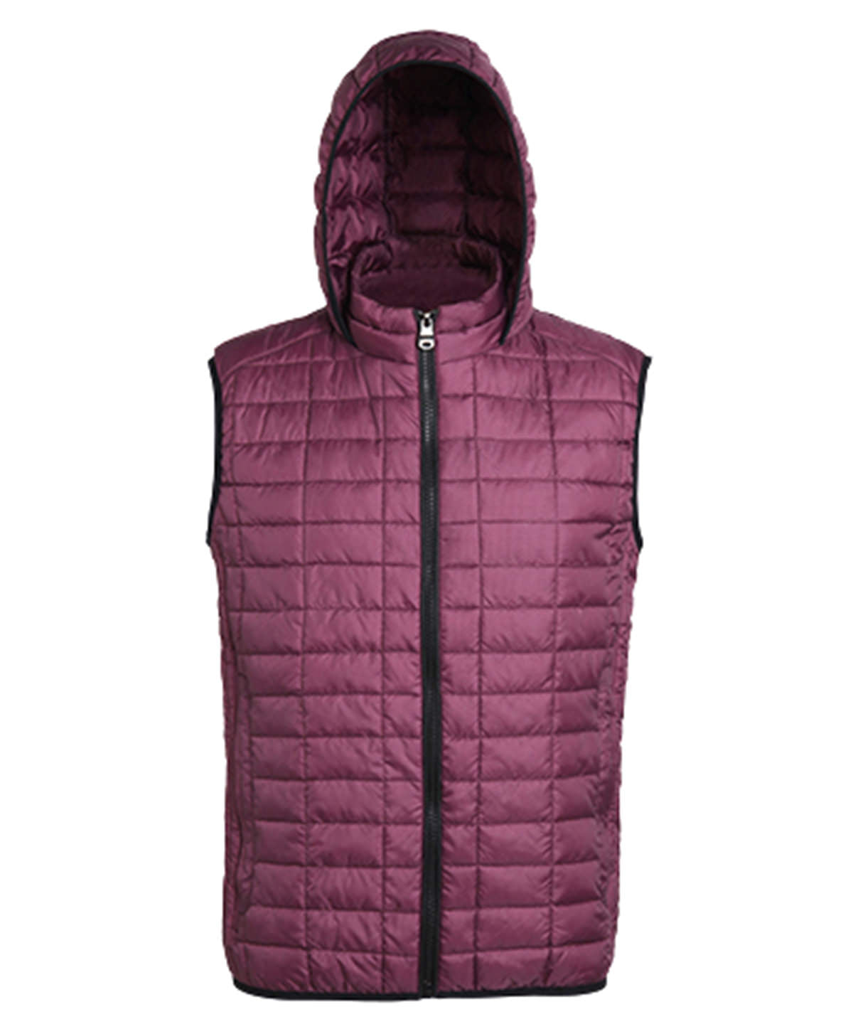 2786 Honeycomb hooded gilet Mulberry*