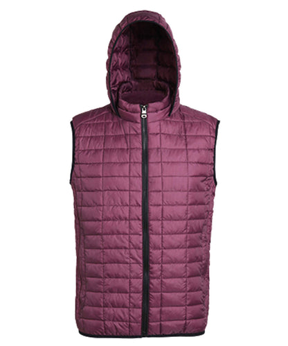 2786 Honeycomb hooded gilet Mulberry*