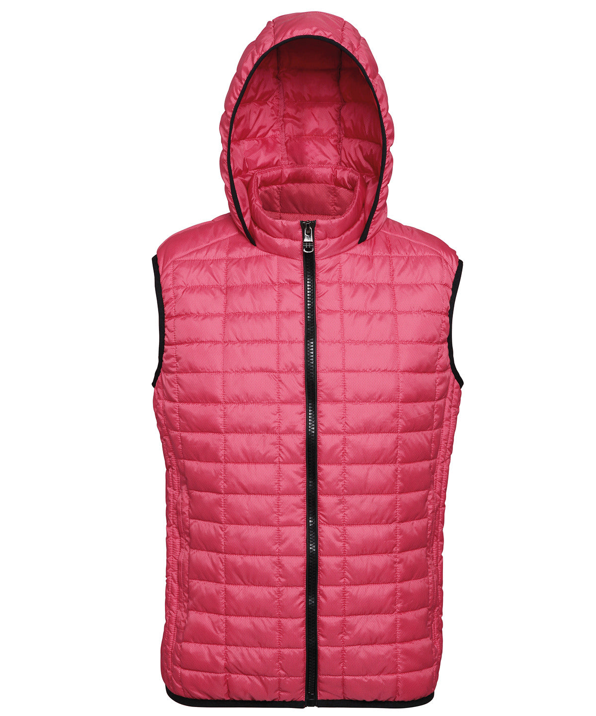 2786 Honeycomb hooded gilet Red