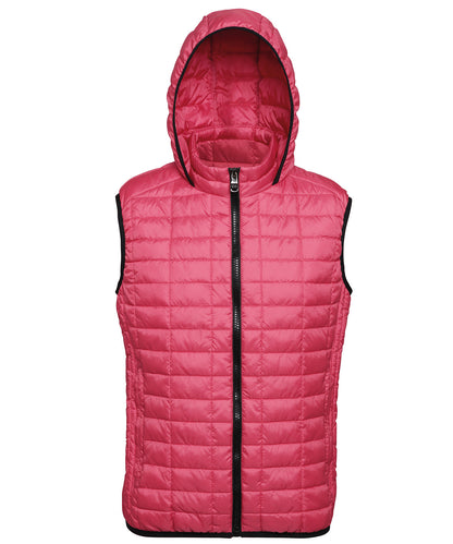 2786 Honeycomb hooded gilet Red