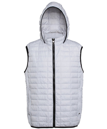 2786 Honeycomb hooded gilet White
