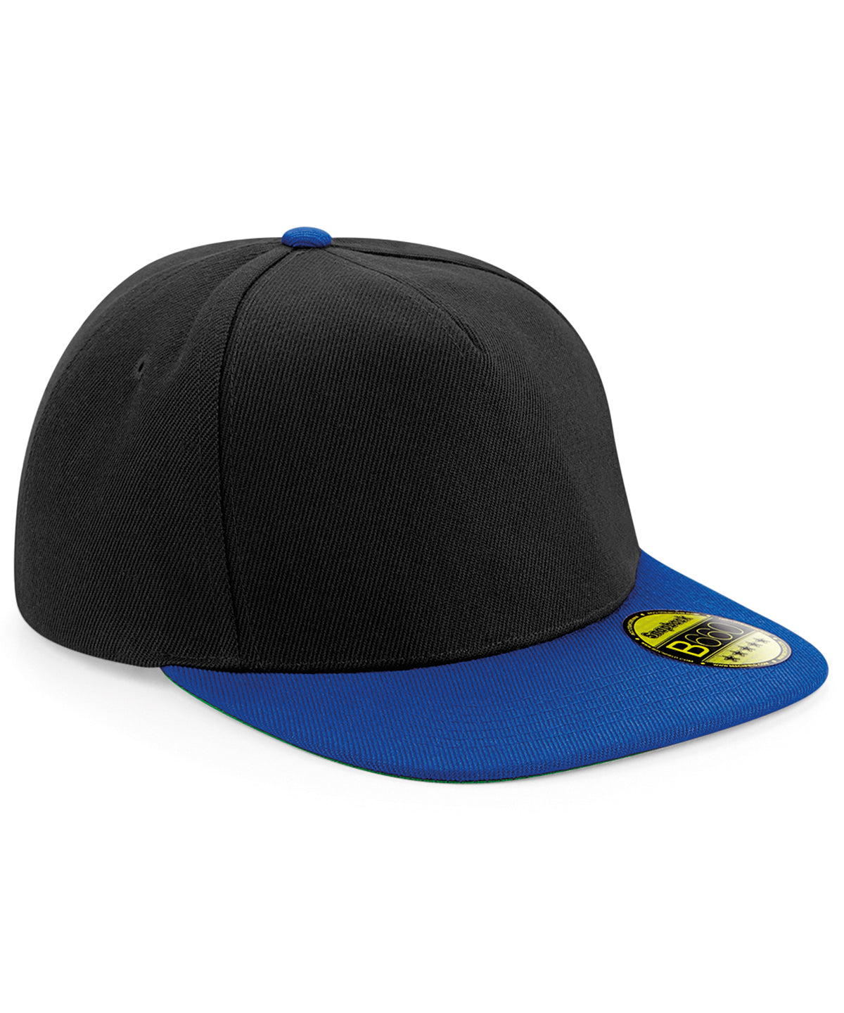 Beechfield Original flat peak snapback Black/Bright Royal