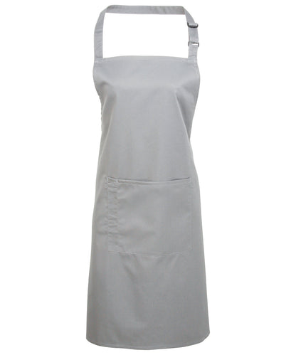 Premier Colours bib apron with pocket Silver