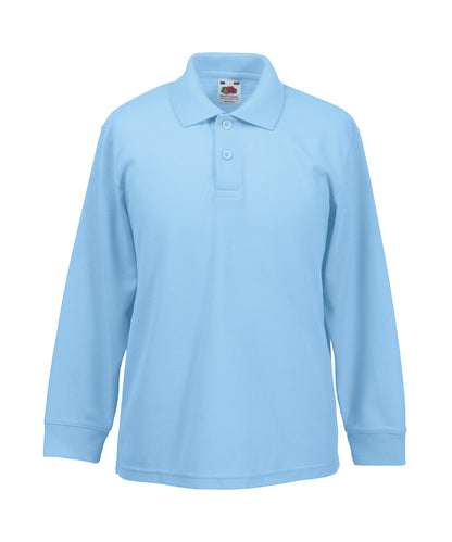 Fruit of the Loom Kids long sleeve 65/35 polo Sky