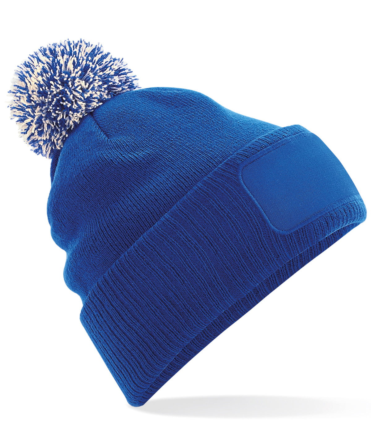 Beechfield Snowstar® patch beanie Bright Royal/Off White