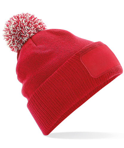 Beechfield Snowstar® patch beanie Classic Red/Off White