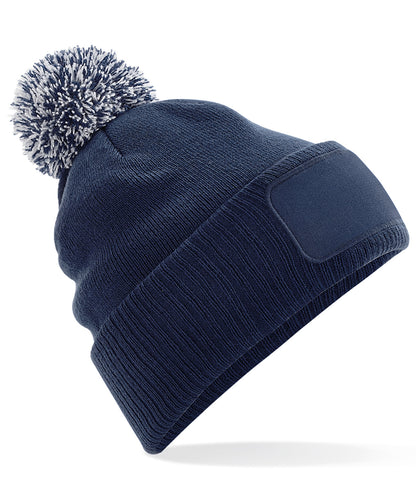 Beechfield Snowstar® patch beanie French Navy/Light Grey