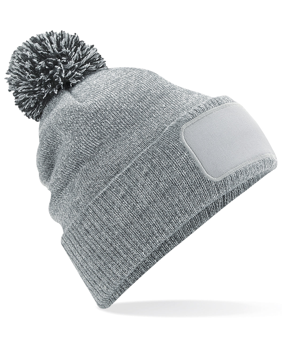 Beechfield Snowstar® patch beanie Heather Grey/Black