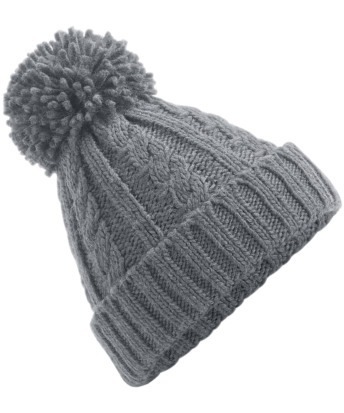 Beechfield Cable knit melange beanie Light Grey