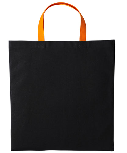 Nutshell Varsity cotton shopper short handle Black/Orange