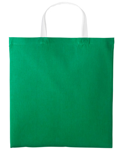 Nutshell Varsity cotton shopper short handle Kelly Green/White