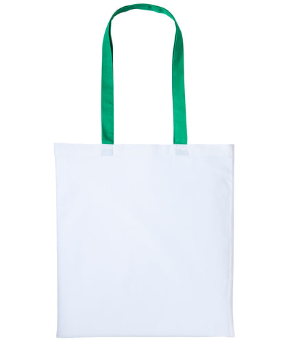 Nutshell Varsity cotton shopper long handle White/Kelly Green