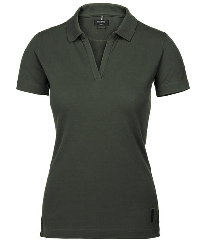 Nimbus Women’s Harvard v-neck – stretch deluxe polo Olive