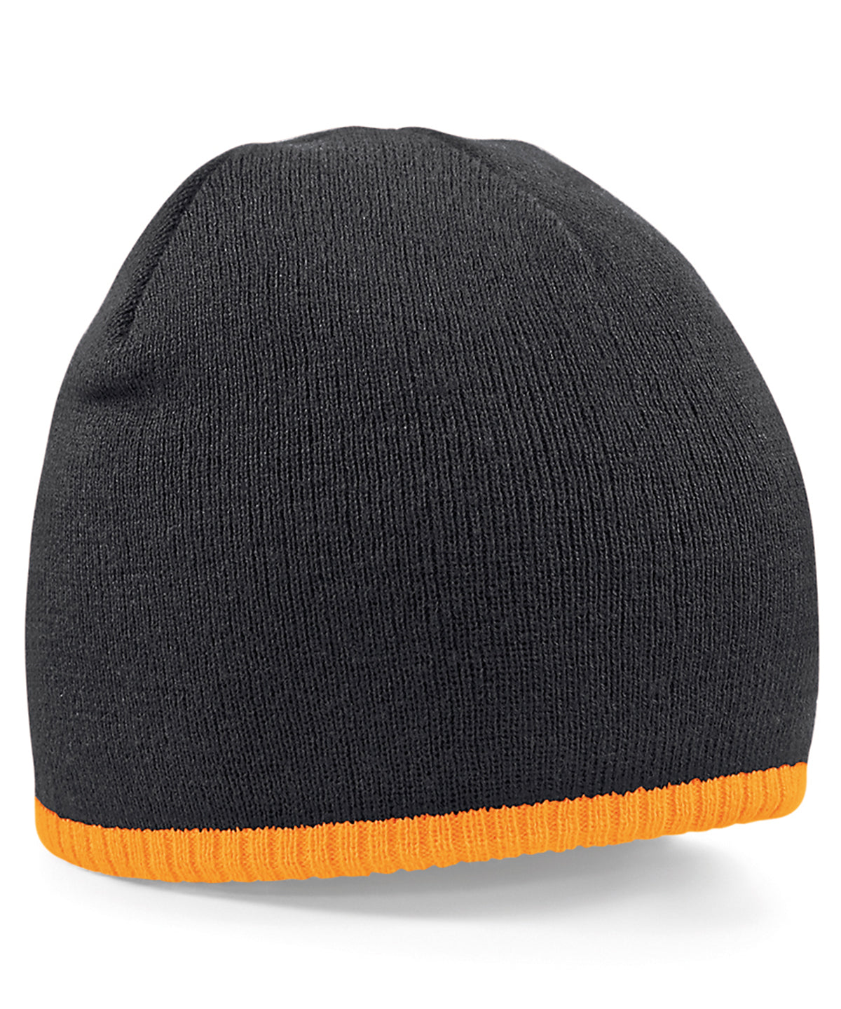 Beechfield Two-tone pull-on beanie Black/Fluorescent Orange
