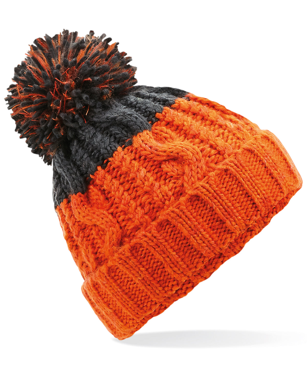 Beechfield Apres beanie Orange/Graphite Grey