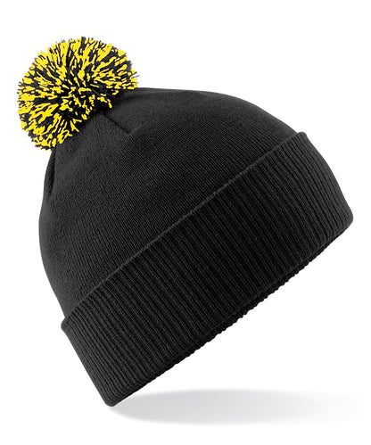 Beechfield Snowstar® beanie Black/Yellow