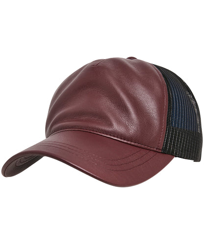 Flexfit / Yupoong Leather trucker Maroon/Black