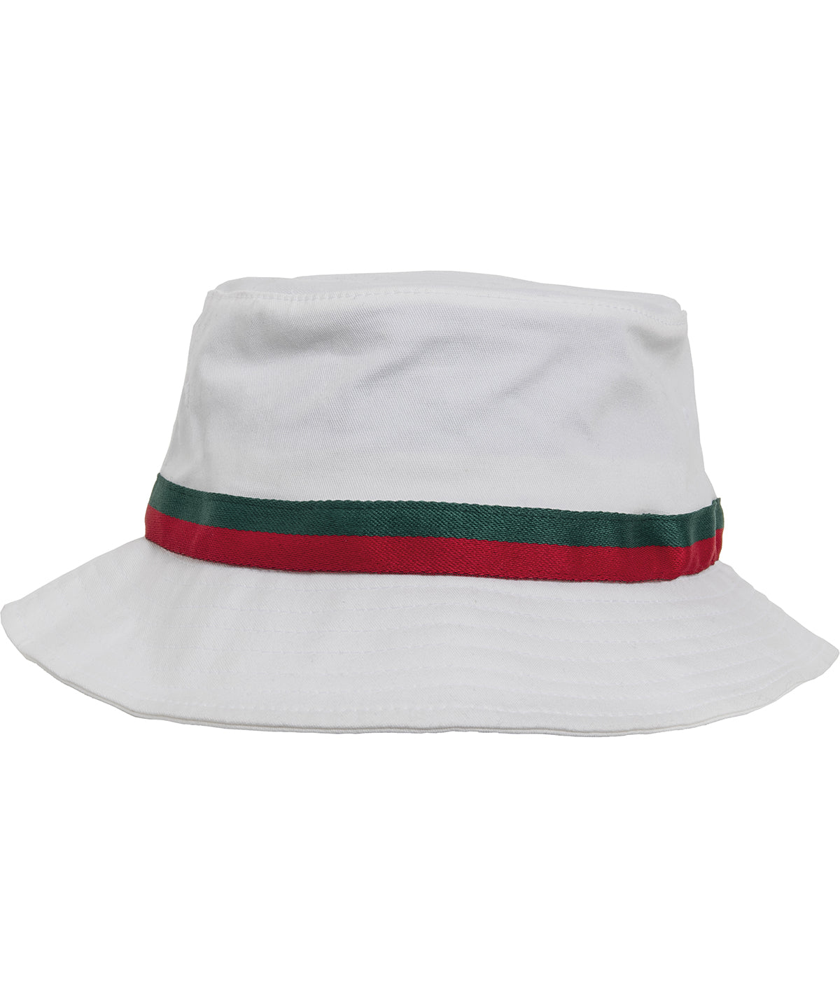 Flexfit / Yupoong Stripe bucket hat (5003S) White/Fire Red/Green
