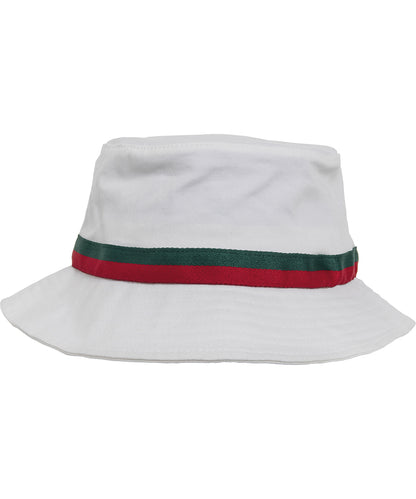 Flexfit / Yupoong Stripe bucket hat (5003S) White/Fire Red/Green