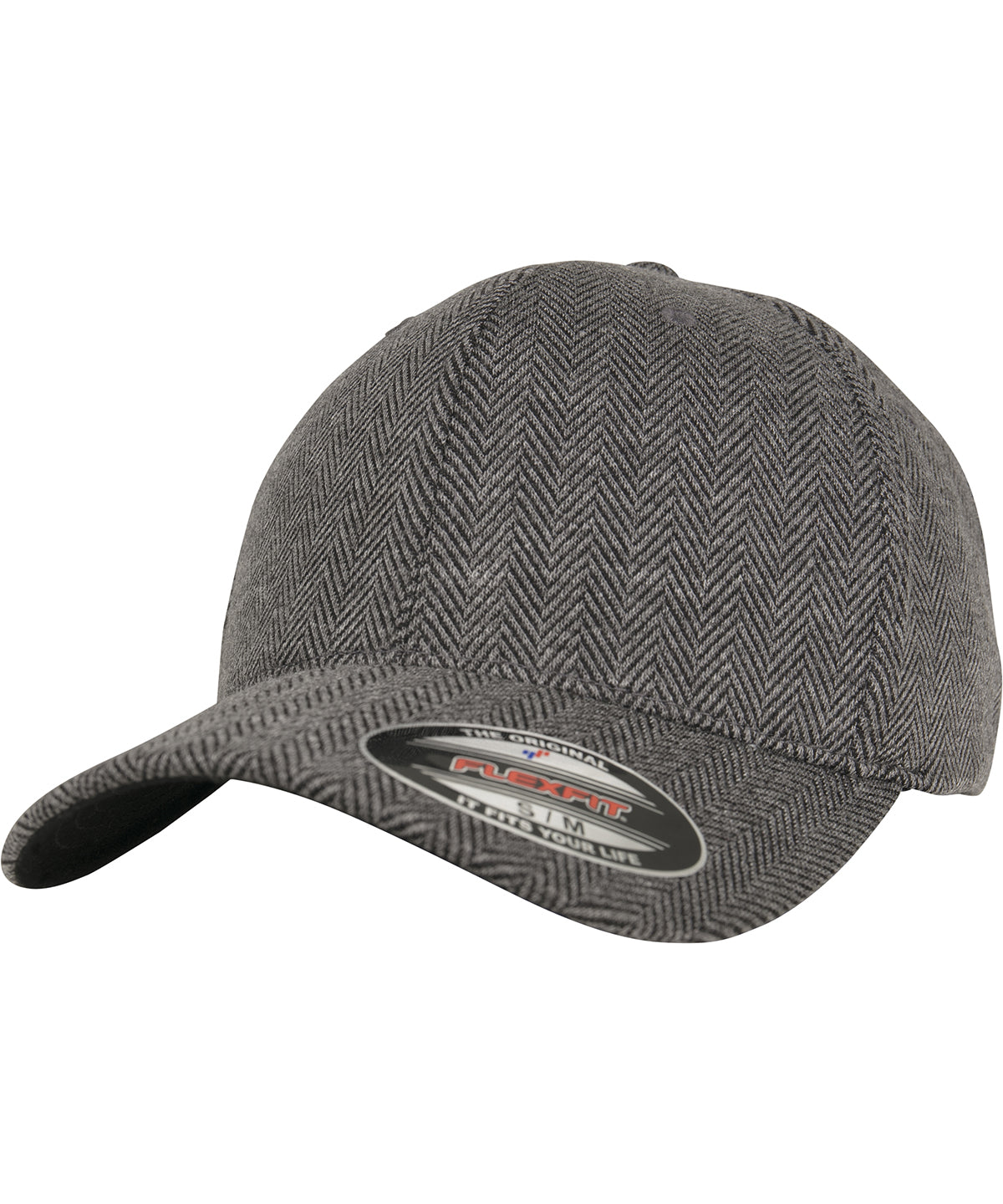 Flexfit / Yupoong Herringbone melange Flexfit (6277HM) Black/Heather Grey