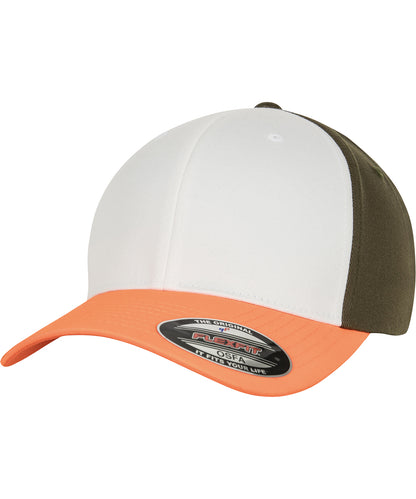 Flexfit / Yupoong 3-tone Flexfit (6277TT) Neon Orange/White/Olive