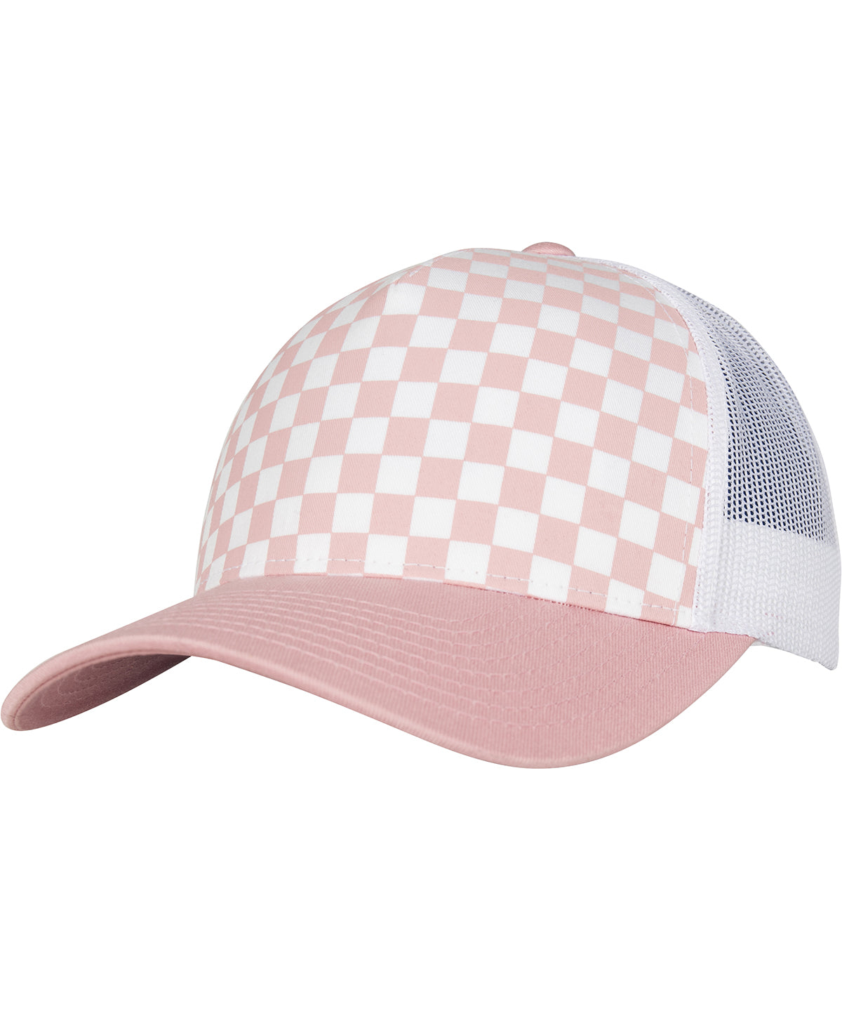 Flexfit / Yupoong Checkerboard retro trucker (6506CB) Light Rose/White