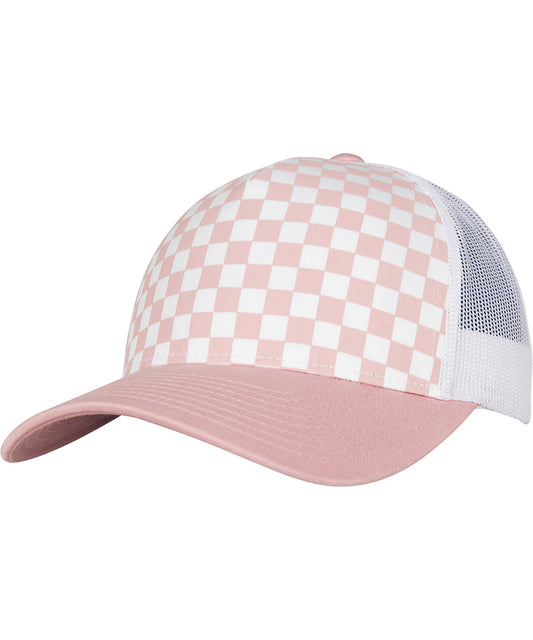 Flexfit / Yupoong Checkerboard retro trucker (6506CB) Light Rose/White