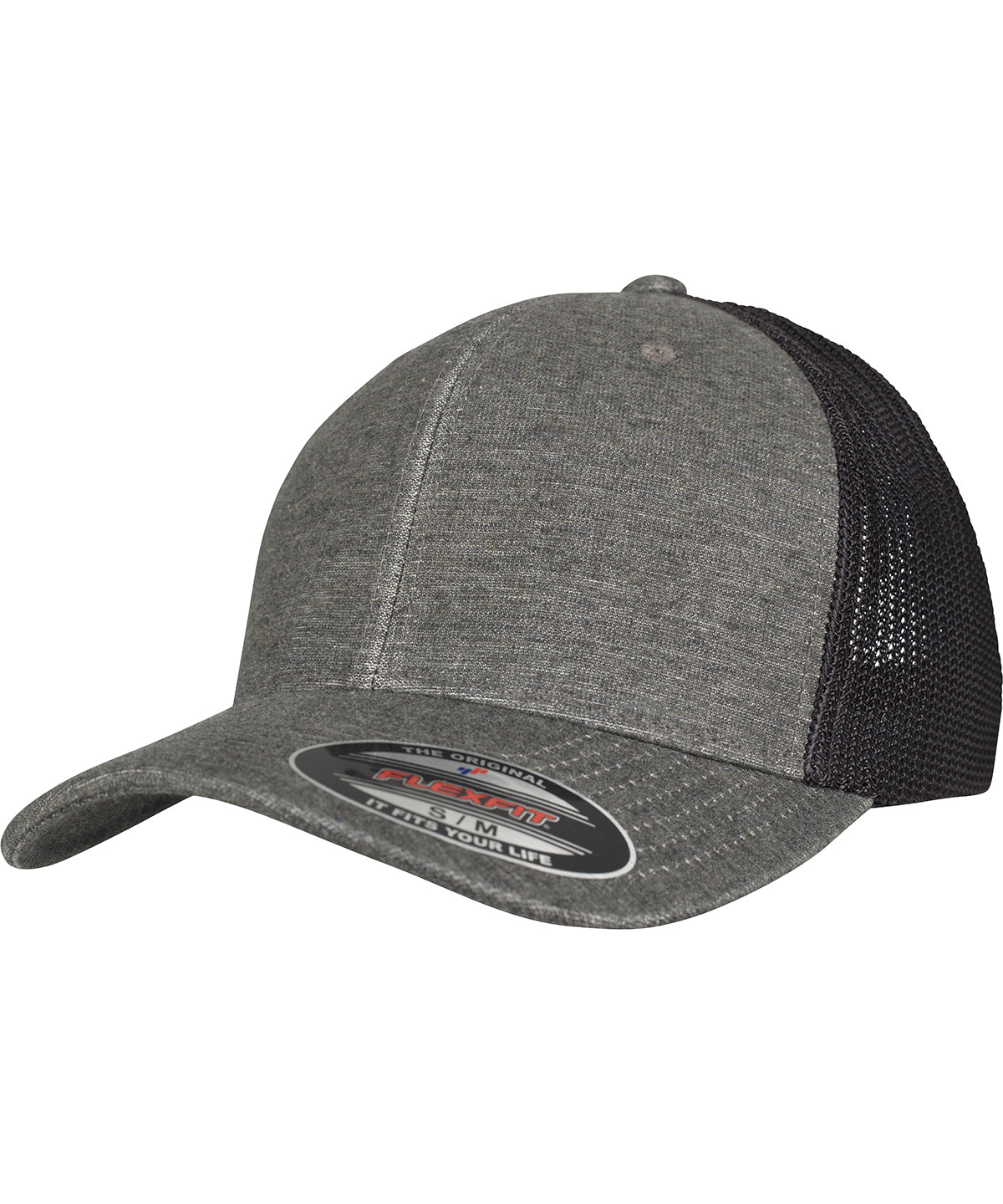 Flexfit / Yupoong Retro trucker melange cap (6511M) Khaki/Black Mesh
