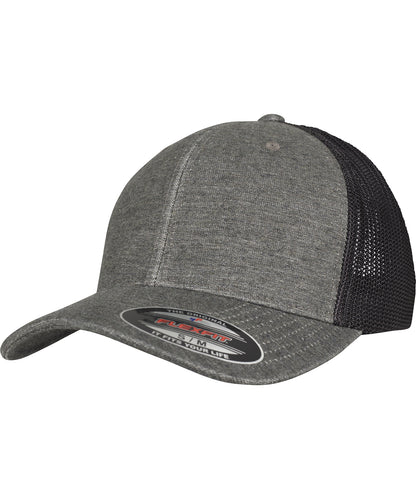 Flexfit / Yupoong Retro trucker melange cap (6511M) Khaki/Black Mesh