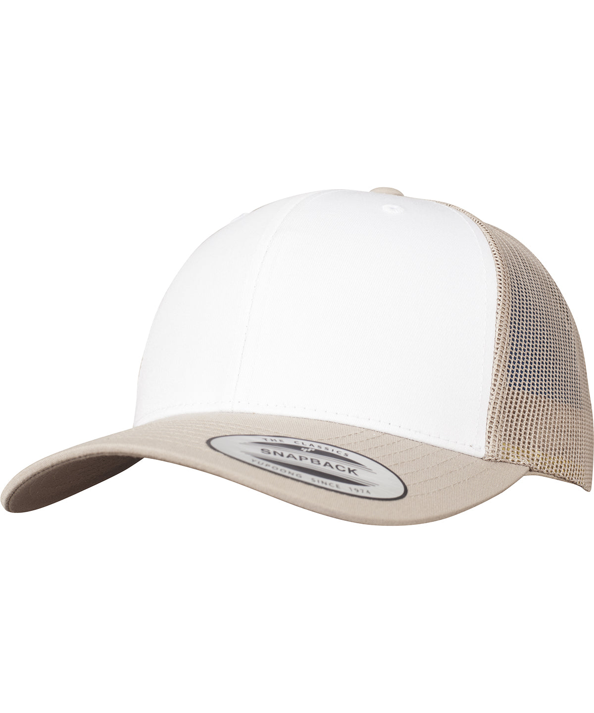 Flexfit / Yupoong Retro trucker coloured front (6606CF) Khaki/White/Khaki