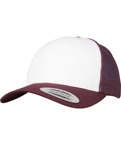 Flexfit / Yupoong Retro trucker coloured front (6606CF) Maroon/White/Maroon