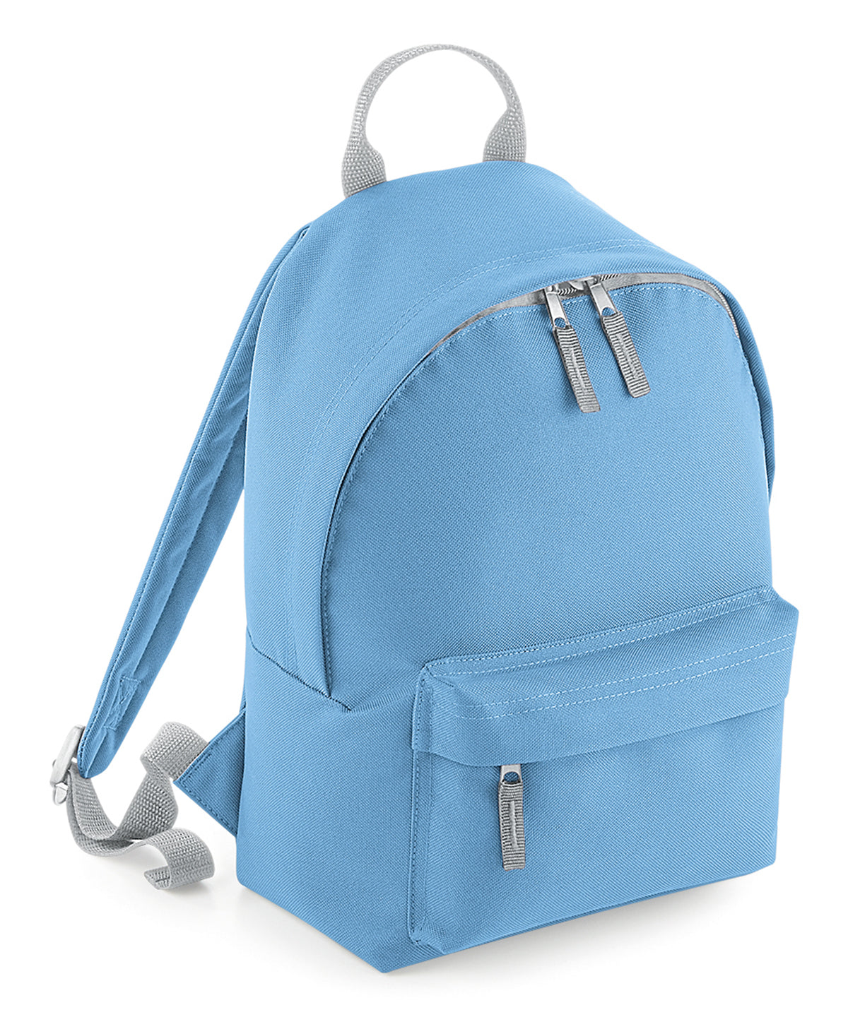 BagBase Mini fashion backpack Sky Blue/Light Grey