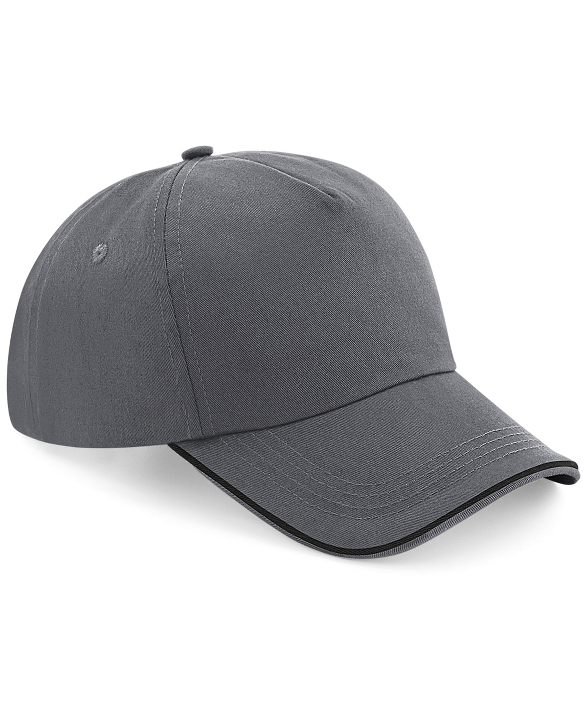 Beechfield Authentic 5-panel cap - piped peak Graphite Grey/Black
