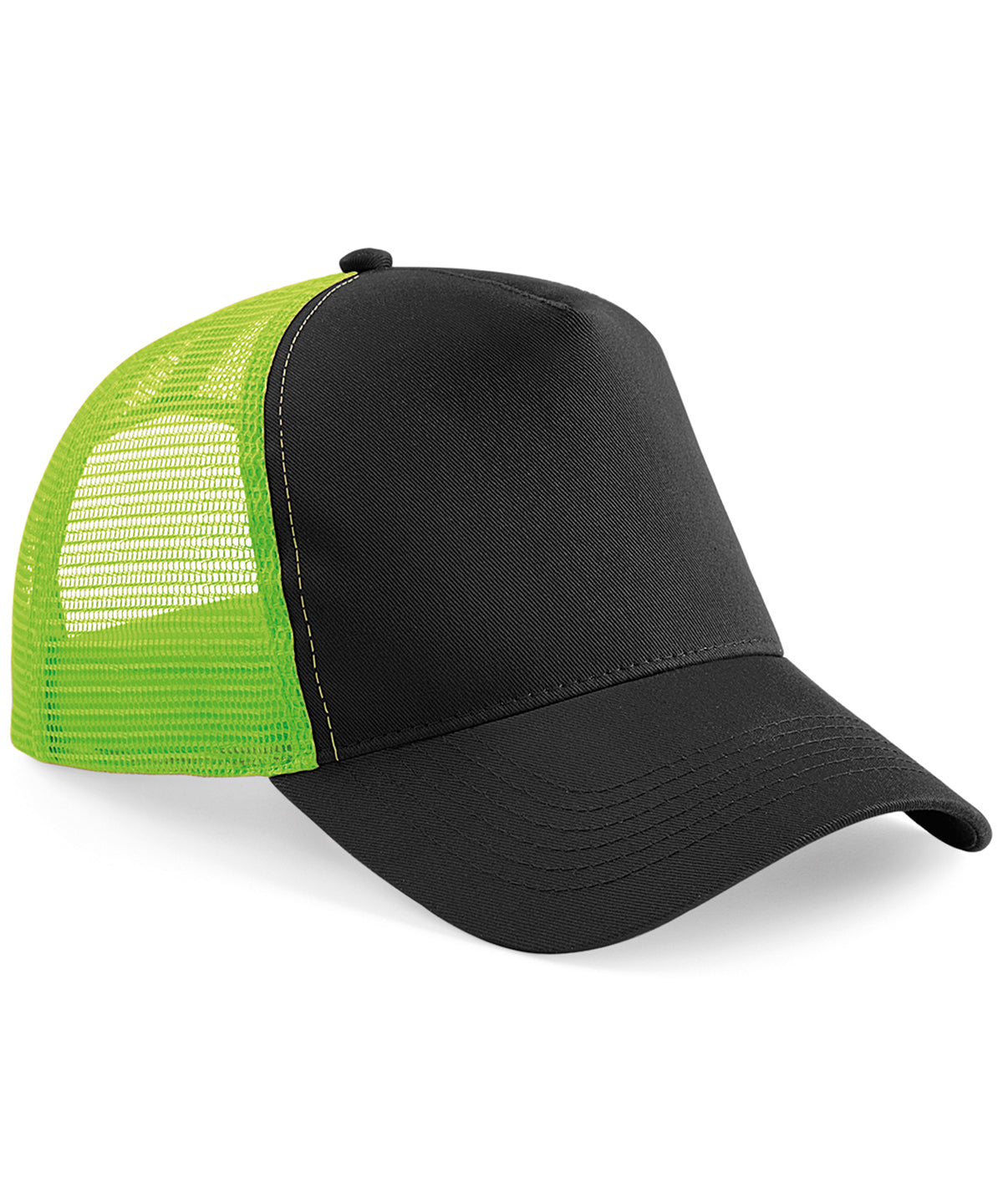 Beechfield Snapback trucker Black/Lime Green