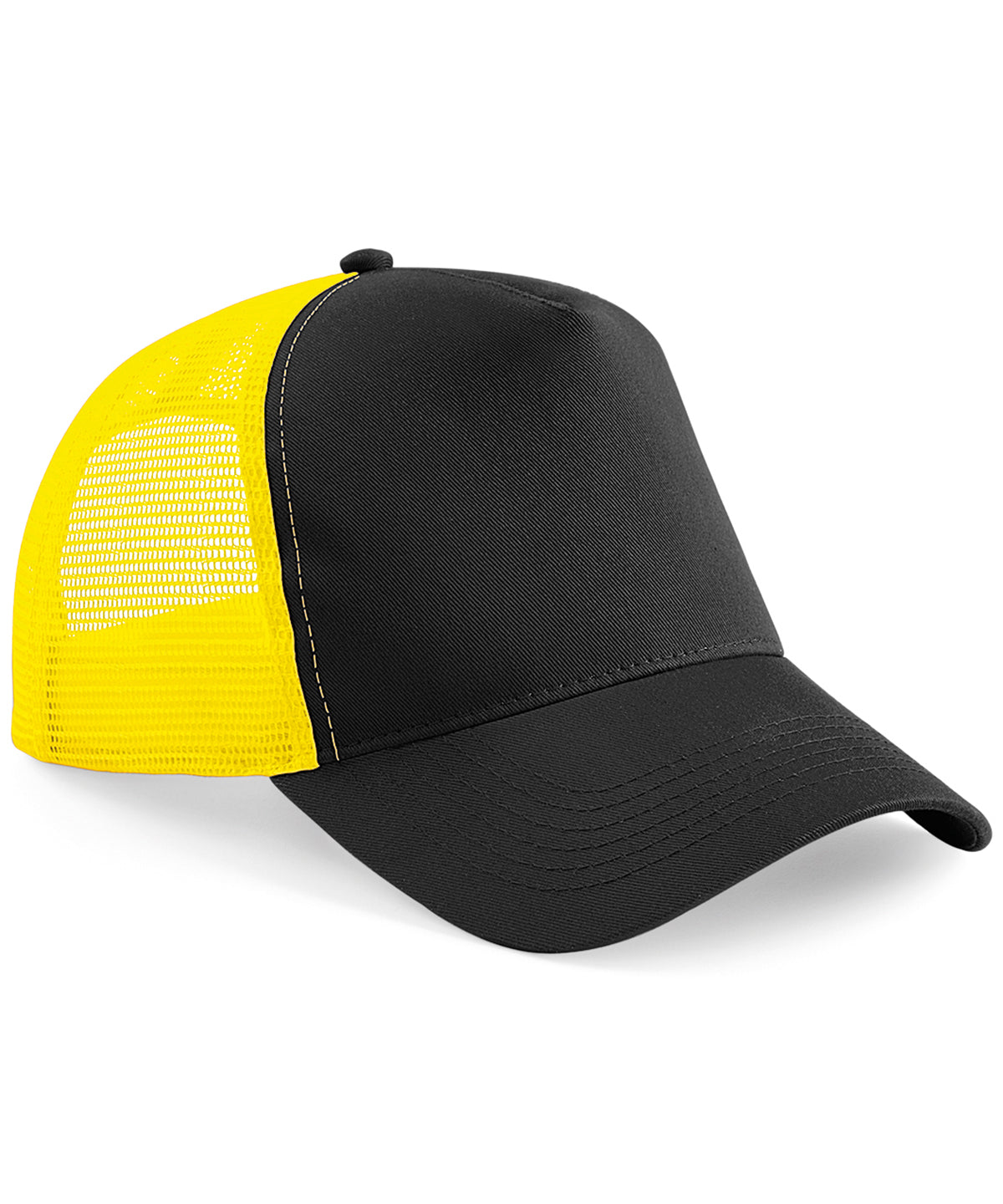 Beechfield Snapback trucker Black/Yellow