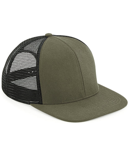 Beechfield Original flat peak 6-panel trucker Olive Green/Black
