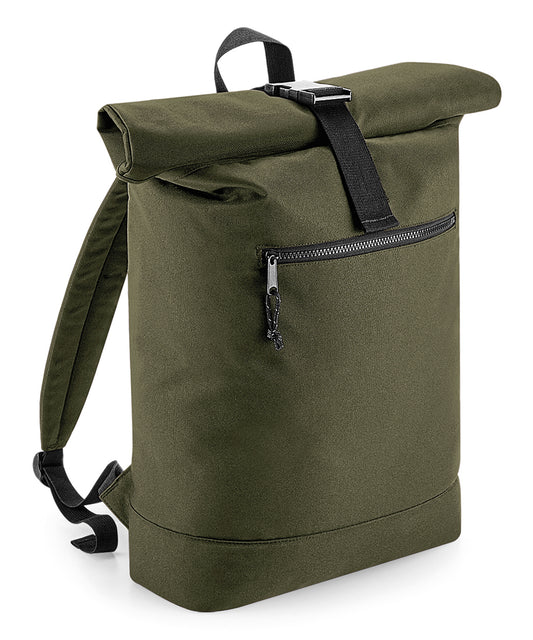 BagBase Recycled rolled-top backpack Military Green