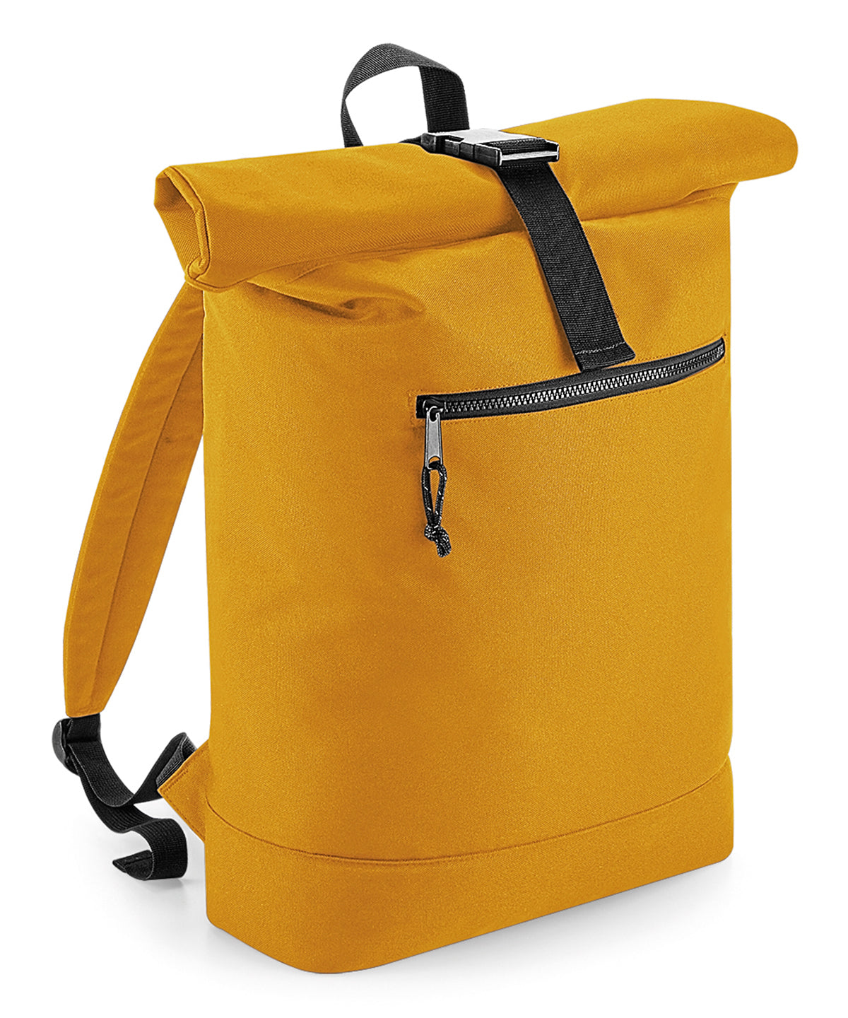 BagBase Recycled rolled-top backpack Mustard